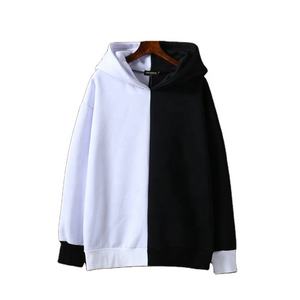 Chándal blanco y negro de dos tonos de alta calidad para hombre, ropa de calle dividida, chándales de jogging ajustados, conjuntos de 2 piezas para gimnasio - Product Image 2