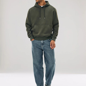Sudadera con Capucha y Cremallera para Hombre, Color Verde Oliva, Corte Regular, Tejido de Jersey de Poliéster/Algodón, Ecológica, Invierno, Color Sólido - Product Image 4