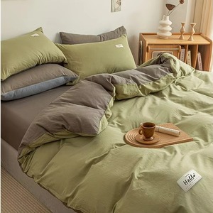 Vente directe d'usine, parure de lit en coton lavé, imprimée, douce pour la peau, quatre pièces, ensembles de couettes - Product Image 1