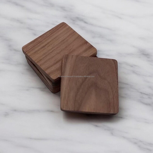 Custom Natural <b>Black</b> Walnut Round Square Cute Wooden Wine Beer Coffee Tea Cup <b>Coaster</b> Mat From Falak World Export - Product Image 5