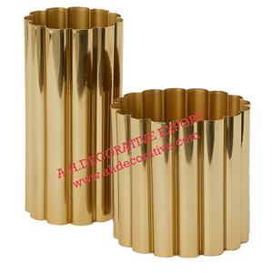 Florero de cilindro superior de mesa chapado en oro para sala de estar, mesa de Metal chapado en oro, centros de mesa, macetas de flores - Product Image 1