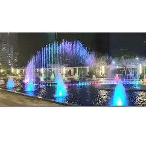 Dewy Large Outdoor Modern LED Firework Lights Music Fountain Water Dancing Fountain with Graphic Design and 3D Model Solution