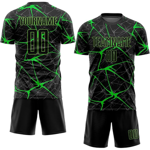 Custom Color Full Print - 100% Polyester Mesh Sublimation Soccer Jersey Set - Moisture-Wicking Men’s Football Gear - Product Image 6