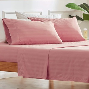 Parure de lit hôtelière en coton tissé uni, tailles King et Queen, draps plats et housses de matelas – Vente en gros - Product Image 2