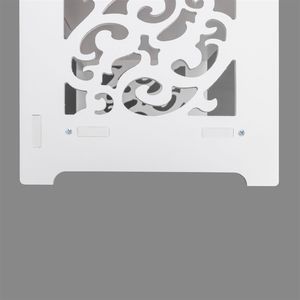 Scarpiera Moderna in Legno Bianco Stile Rustico a Sei Ripiani Intagliata con Scaffalatura Regolabile per Casa o Ingresso - Product Image 5
