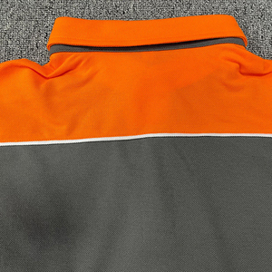 Men's Gradient Color Short Sleeve <b>Polo</b> Shirt Regular Fit Quick Dry Knitted Polyester Casual Style <b>Orange</b> Black - Product Image 5