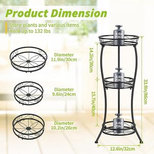 Trending Design Antique Style <b>Iron</b> Planter Stand With Rustic Finish Suitable For Vintage Home Decor And Garden Styling - Product Image 2