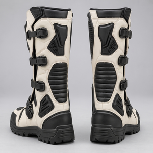 Bottes de moto longues en cuir robuste avec caractéristiques anti-abrasion, doublure confortable et ajustement sécurisé pour les motards - Product Image 2