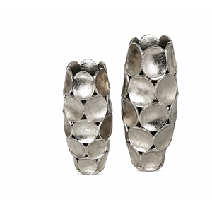 Jarrón de Flores de Aluminio Festoneado de Lujo, Jarrón de Metal Plateado Hecho a Mano para Decoración de Hoteles y Bodas de Lujo - Product Image 5