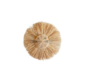 Décoration murale en rotin tressé motif tête de lion style bohème pour chambre d'enfant, en fibres végétales durables, pièce décorative animalière sauvage - Product Image 4