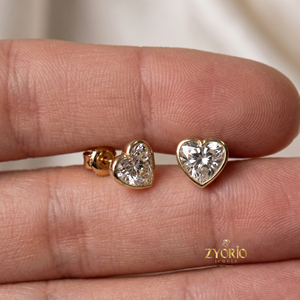 Pendientes de Oro de 14K con Diamante Cultivado en Laboratorio en Forma de Corazón de 1.00 Quilates VS1, Certificado IGI, Color E, Regalo de San Valentín para Mujer - Product Image 5