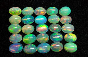 6x4mm Ethiopian Opal Oval Shape Gemstone - Welo Opal Cabochon <b>Gems</b> Lot - Super Quality Natural Welo Loose <b>Stone</b> - Product Image 2