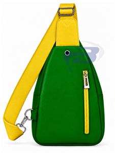 Mochila Bandolera Personalizada Chi Eta Phi Verde y Amarilla para Mujer, Bolso de Pecho con Múltiples Bolsillos, Correa de Hombro de Cuero PU - Product Image 2