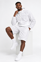 Ensemble survêtement sportif pour homme : veste coupe-vent légère à capuche zippée et short blanc contrastant – Vente en gros