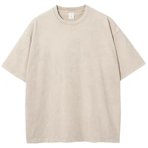 เสื้อยืดโอเวอร์ไซส์วินเทจลายฟอกสี ปี 2026 สำหรับผู้ชาย ผ้าฝ้ายสีพื้น สตรีทแวร์ เสื้อยืดเบสิค สวมใส่สบายๆ ทรงหลวม เสื้อท็อปส์ - Product Image 1