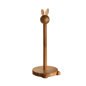 Porte-rouleau de cuisine en bois en forme de lapin, support décoratif pour essuie-tout en gros du Vietnam, organisateur de table de Pâques - Product Image 1