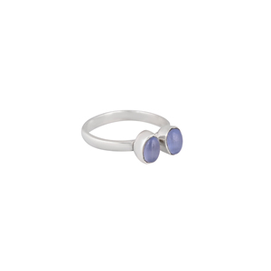 Dual Blue Cat's Eye <b>Adjustable</b> <b>Silver</b> <b>Ring</b> | 925 Sterling <b>Silver</b> - Product Image 4