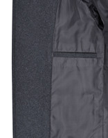 Manteau long en laine pour homme, col rond, simple boutonnage, épais, imperméable, écologique, coupe classique, gris foncé