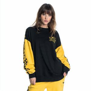Sudadera de invierno para mujer con hombros caídos, oversize, cuello redondo, manga larga, estampada, estilo jogger holgado - Product Image 1