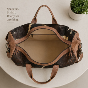 Sac de voyage en cuir de vachette véritable, fait main, vintage, grande capacité, pour week-end, pour homme et femme - Product Image 4
