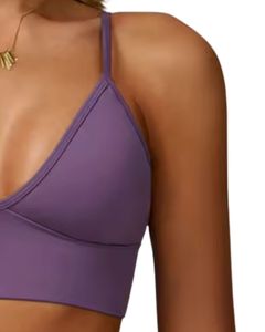 Conjunto de sujetador sin costuras y pantalones cortos de cintura alta para mujer, morado, suave, elástico, transpirable, moldeador, ropa deportiva, conjunto para hacer ejercicio y fitness. - Product Image 3