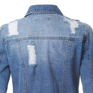 Women Denim Jacket Vintage Washed Blue Casual Stylish Fashion <b>Coat</b> Custom Apparel with custom size and logo OEM - Product Image 6
