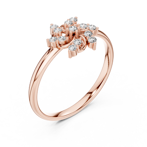 Anillo de oro amarillo macizo de 14k para mujer, diseño minimalista con piedras cultivadas en laboratorio de corte brillante redondo, para uso diario, banda apilable. - Product Image 5