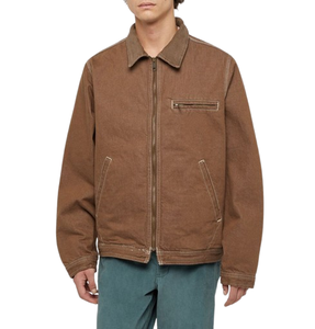 Veste de travail personnalisée en toile épaisse doublée avec fermeture éclair pour homme, veste d'hiver de style décontracté, veste de charpentier - Product Image 1