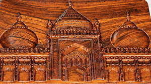 Caja de almacenamiento islámica de madera antigua y hermosa, tallada con diseño de cúpula de mezquita, cofre decorativo para almacenamiento, venta al por mayor. - Product Image 4