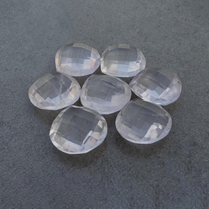 Quartz Rose Naturel, Pierre Précieuse Calibrée en Forme de Cœur à Taille Checker, Pierre Libre pour Bijoux - Product Image 6