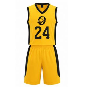 Tenue de basketball jaune pour hommes : Maillot et short légers, ensemble athlétique respirant pour l'entraînement et les matchs - Product Image 1
