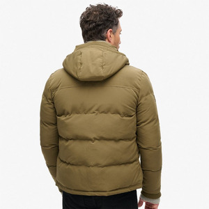 Customized Winter Wear Fashionable Men's Puffer Jackets Skin Color Regular Fit Plain Blank Puffer Down Jackets With Two Pockets - Product Image 2