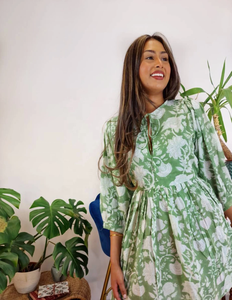 Pur coton indien bloc imprimé robe coloré été élégant confortable vêtements de jour plage respirant durable cravate teint naturel - Product Image 4