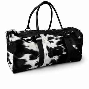 Bolsa de Viaje de Fin de Semana Unisex de Cuero Genuino con Cierre de Cremallera, Bolsa de Mano para Negocios LHODB-0050 - Product Image 1