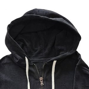 Nueva Sudadera con Capucha y Cierre para Mujer, con Logotipo Personalizado, Color Negro, Tejido de Algodón, Manga Larga, Transpirable, Estilo Urbano - Product Image 5