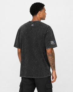 เสื้อยืดโอเวอร์ไซส์สีเทาพิมพ์ลายสำหรับผู้ชาย แบรนด์ Beazer Sports แขนสั้น คอกลม ผ้าฝ้ายลำลอง ลายกราฟิก ล้างสีแบบ Acid Wash - Product Image 5