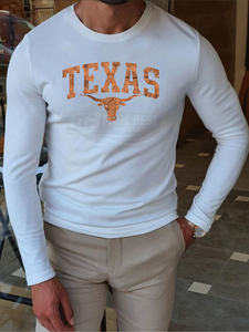 เสื้อยืดแขนยาวผู้ชาย Texas Longhorn Blank 260 กรัม ผ้าฝ้าย 100% สไตล์ลำลอง ทนทาน สวมใส่สบาย ระบายอากาศได้ดี เป็นมิตรกับสิ่งแวดล้อม แห้งเร็ว - Product Image 6