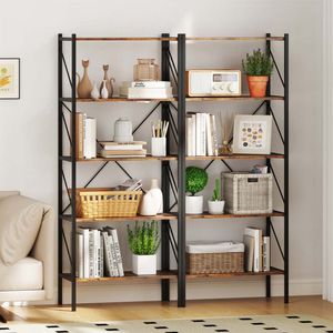 Étagère à livres à 5 niveaux en métal robuste avec étagères ouvertes - Product Image 6