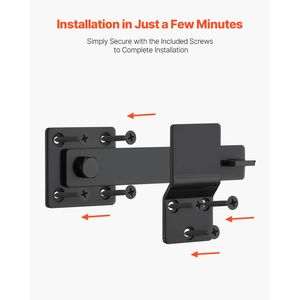 Loquet de porte robuste rotatif à 360 degrés, quincaillerie en métal à haute dureté, finition mate thermolaquée - Product Image 5