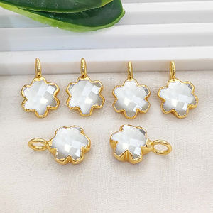 Dijes de Cuarzo Cristalino en Forma de Estrella, Electrochapados en Cobre, 10mm, para Joyería - Product Image 1