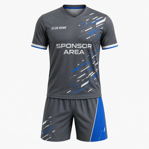 Custom Name Number Print <b>Soccer</b> Kit Jersey Shorts Four Way Stretch Fabric 100% Polyester Ventilated Mesh Back Panel OEM Teams - Product Image 3