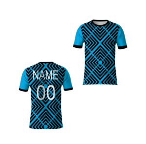 T-shirt de sport sublimé à coupe ajustée et motif géométrique, en jersey 100 % polyester 180 grammes pour impression par transfert thermique - Product Image 1