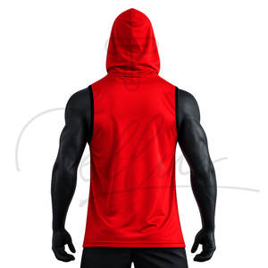 Débardeur de sport pour homme de haute qualité, coupe ajustée, 100% coton, sans manches - Product Image 4