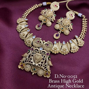 Ensemble de collier antique, collier traditionnel indien avec boucles d'oreilles pour femmes, parfait pour les occasions festives - Product Image 1