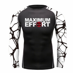 <b>Custom</b> Logo Factory Made <b>Compression</b> <b>Shirt</b> Long Sleeve Plain Fitness Rash Guard <b>Custom</b> <b>Design</b> 100% Polyester Rash Guard For Men - Product Image 1