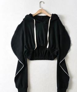Pull élastique pour femmes, sweat à capuche à manches longues, sweat-shirt réfléchissant de 3m, haut court à impression unie, offre spéciale, 2020 - Product Image 6