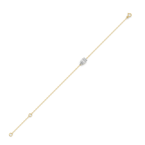 Bracelet chaîne en or jaune avec diamant taille poire, minimaliste, pour femme, à porter au quotidien, forme goutte d'eau - Product Image 3
