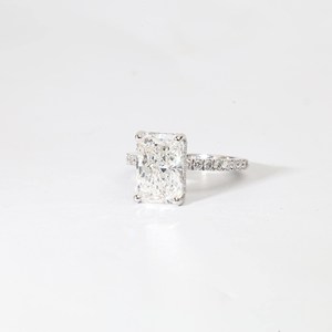 Emerald Cut Lab Grown Diamond Engagement <b>Ring</b> Certified By IGI For Exceptional Quality Carefully Handcrafted 18k Solid <b>Gold</b> - Product Image 4