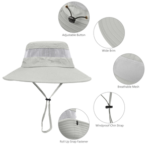 Chapeau de soleil d'été réglable à large bord, protection UV UPF, chapeau de pêche et de randonnée en nylon pour hommes et femmes, idéal pour le jardinage - Product Image 1