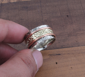 Wholesale 925 Sterling Silver Flower Band <b>Ring</b> Nature Inspired Floral Pattern <b>Ring</b> for Women Handmade Band Jewelry Manufacturer - Product Image 5